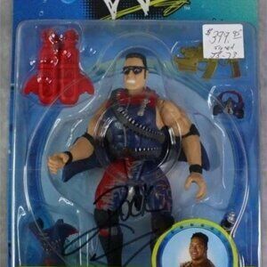 The Rock signed WWF Jakks STOMP 2 Rocky Maivia Underwater Siege 1998 Figure New